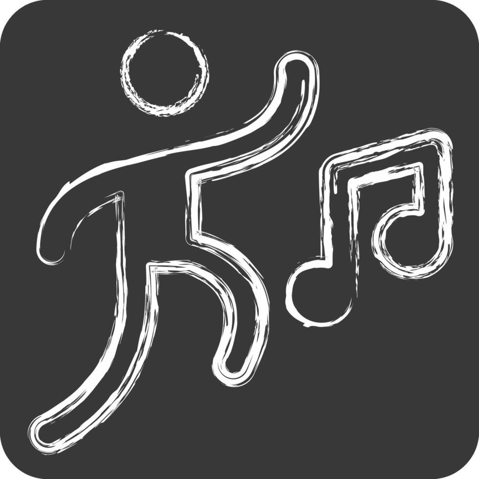 Icon Dance. related to New Year symbol. chalk Style. design editable vector