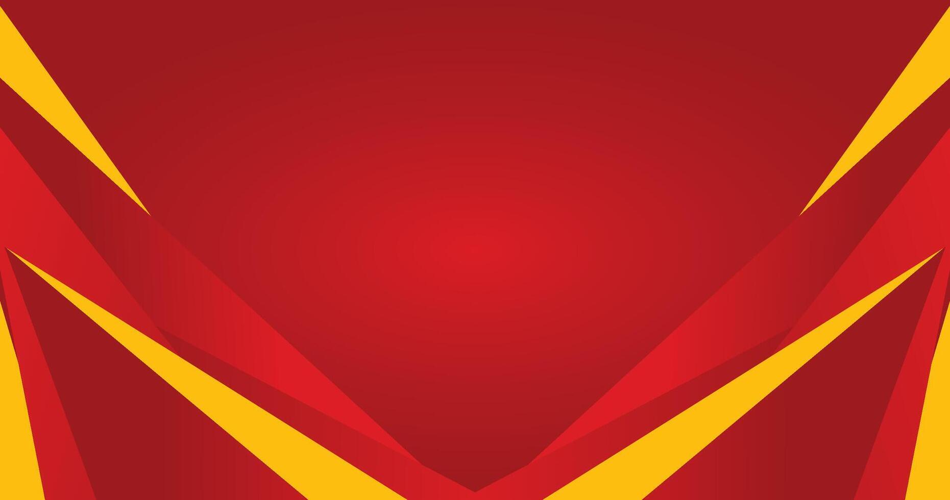 Abstract Red and Yellow Geometric Background with Dynamic Shapes vector