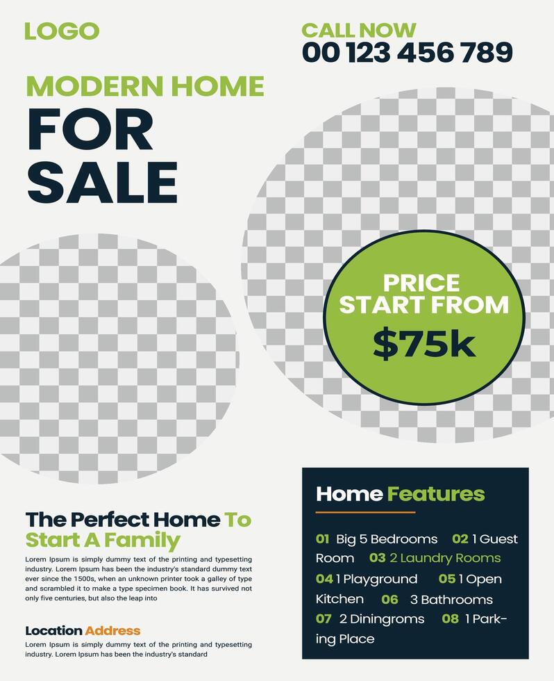 Modern design template for poster flyer brochure cover. Graphic design layout with triangle graphic elements and space for photo vector