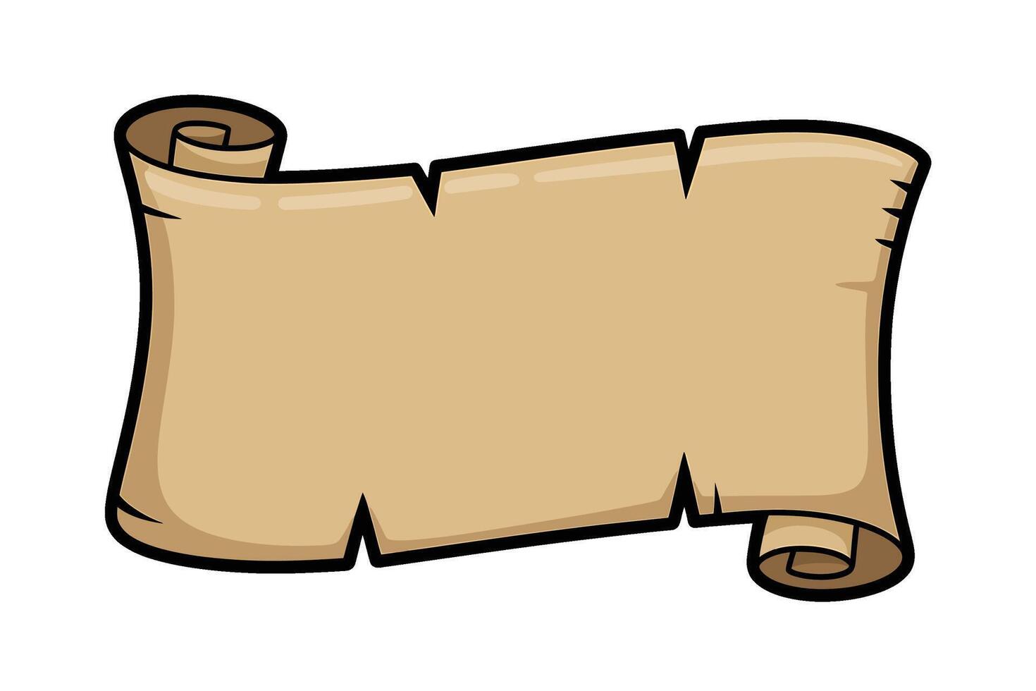 Ancient parchment scroll with rolled ends paper vector