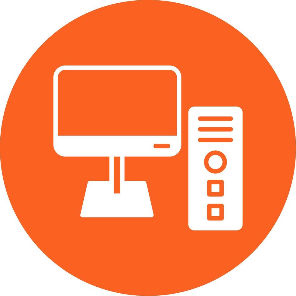 High Performance Desktop Computer Glyph Multi Circle vector