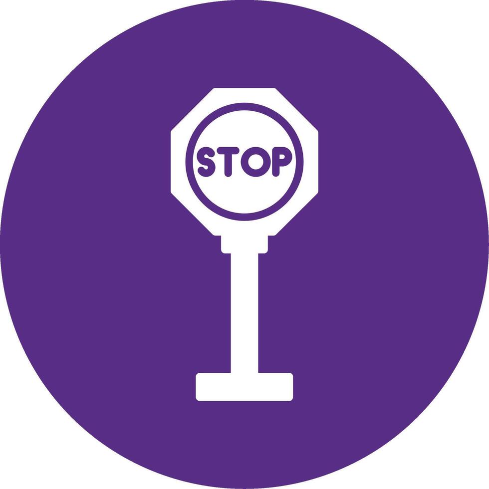 Red Stop Sign Warning Glyph Multi Circle vector