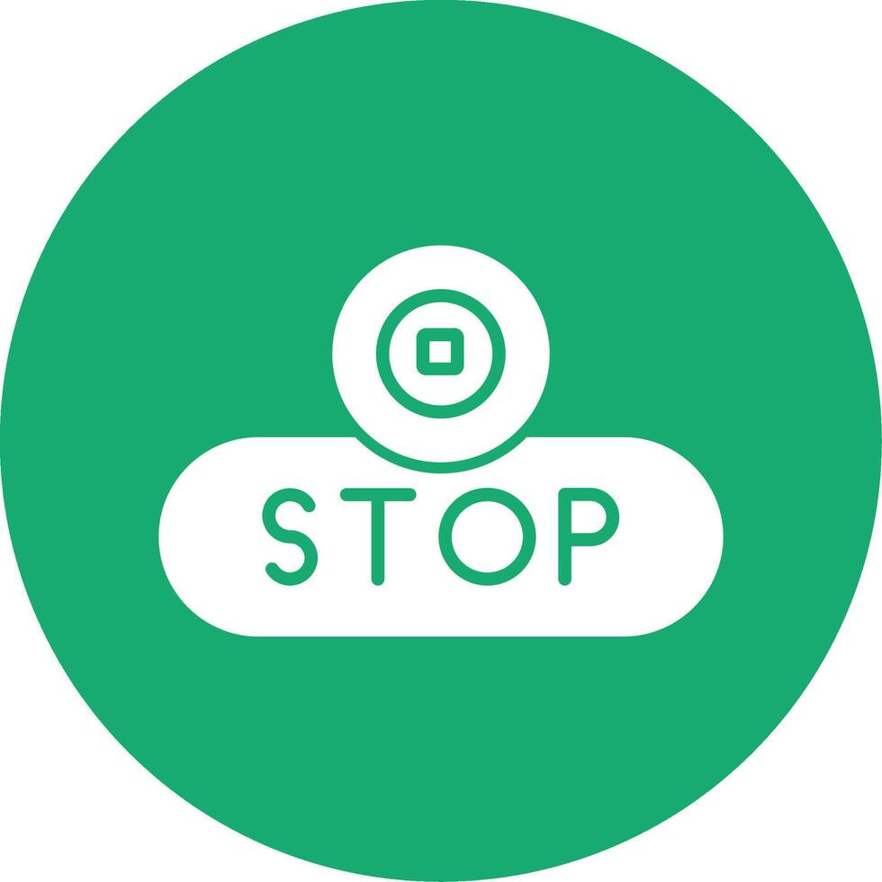 Stop Playback Button Glyph Multi Circle vector