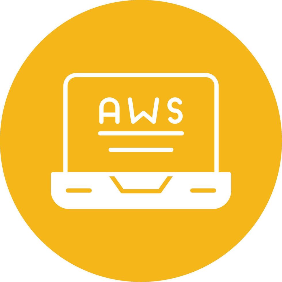 AWS Cloud Computing Icon Glyph Multi Circle vector