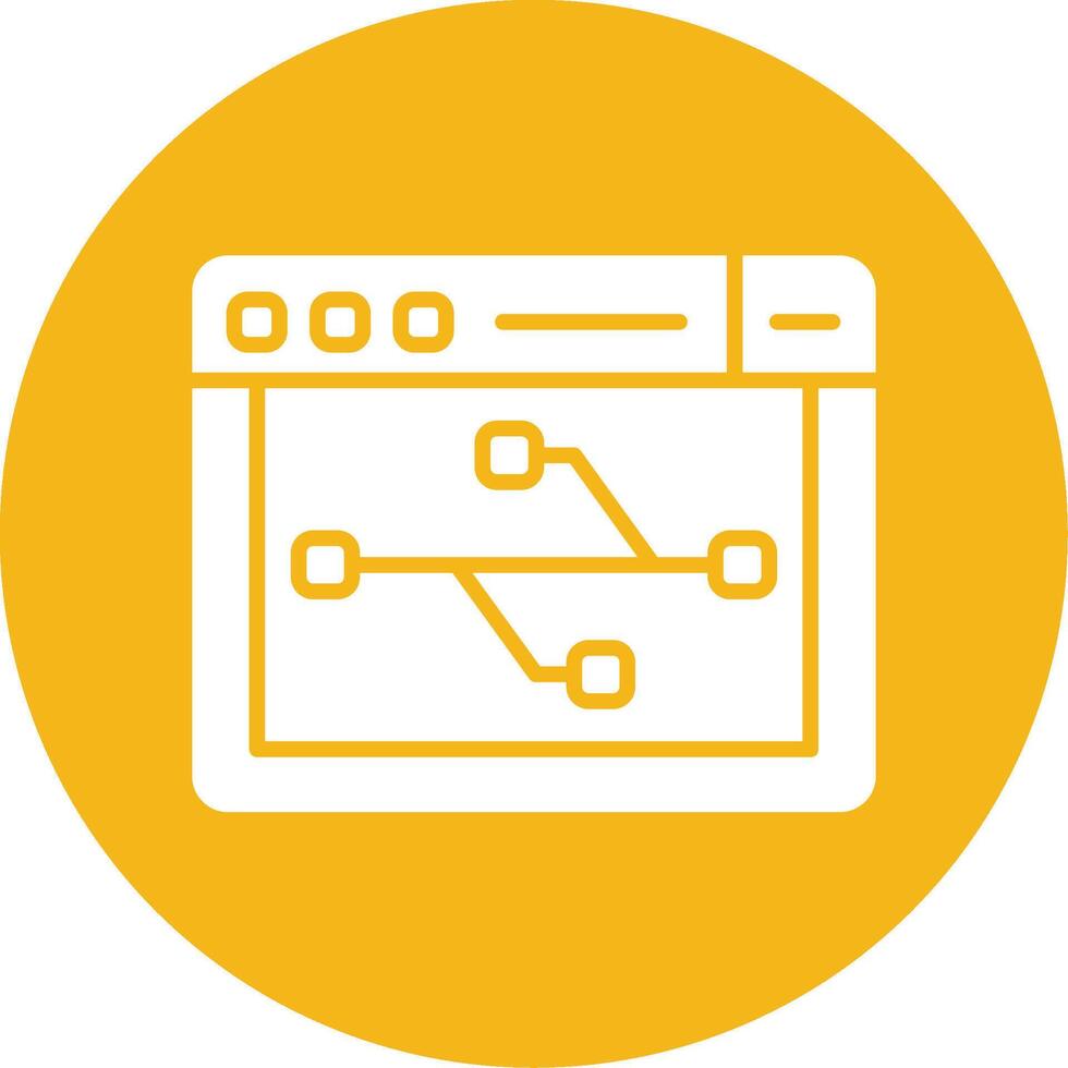 Version Control Branch Icon Glyph Multi Circle vector