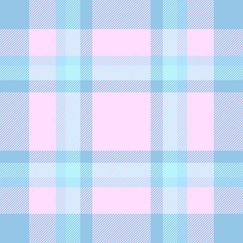 Robe textile tartan, jersey check fabric seamless. Serene texture background plaid pattern in light and cyan colors. vector