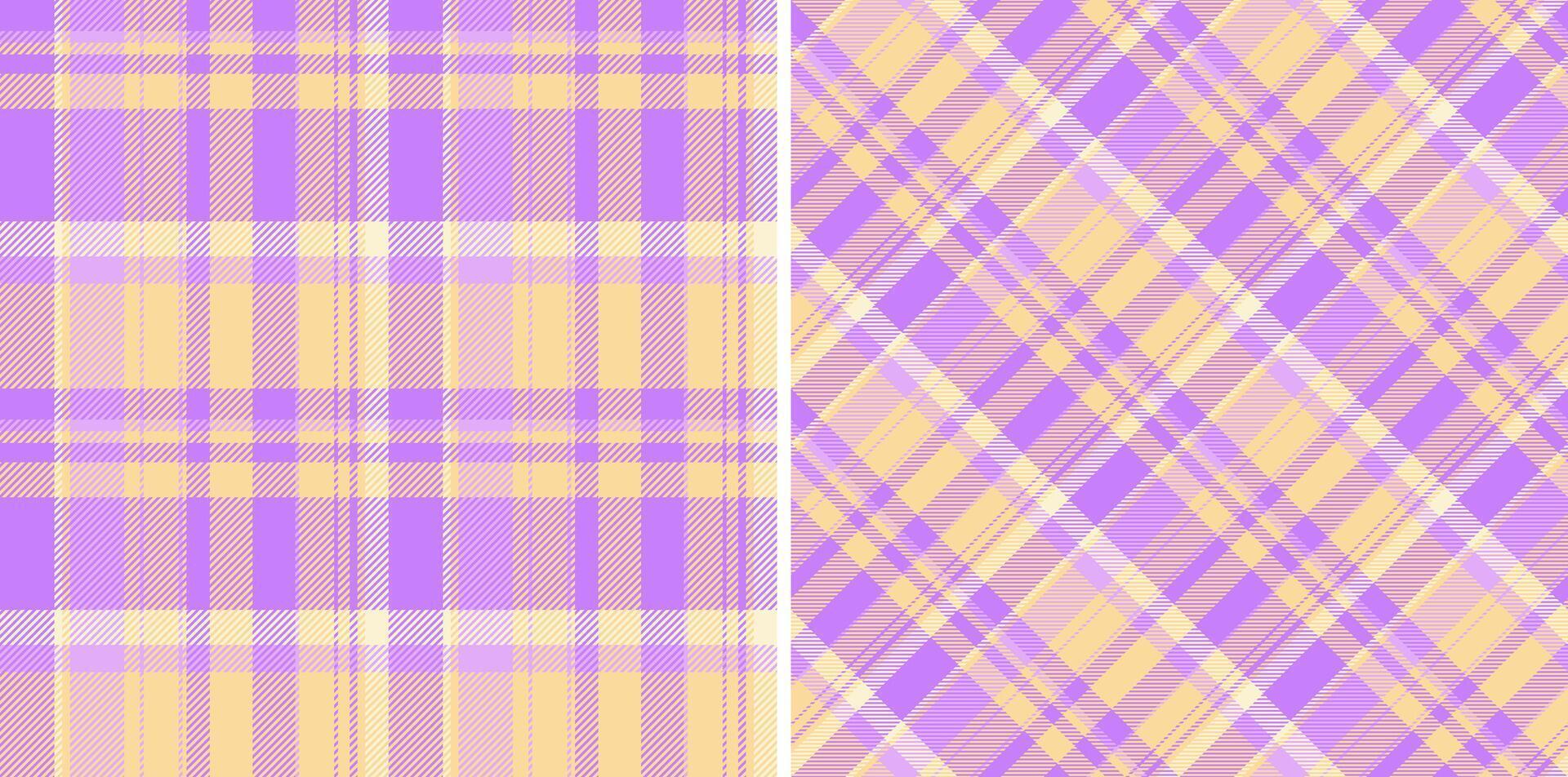 Textile check of background tartan seamless with a fabric pattern plaid texture. Set in favorite colors for fashion bandanas in cool style. vector