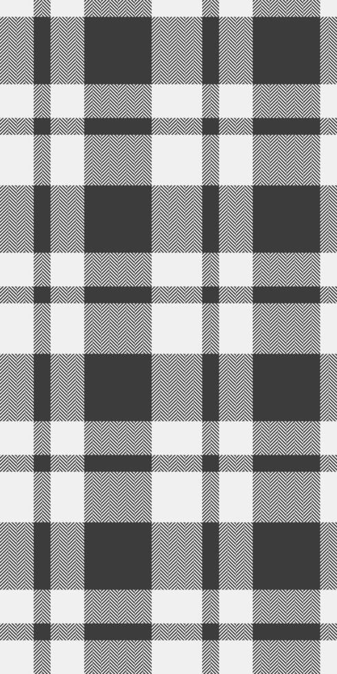 Stylish black and white plaid pattern, perfect for textile design, website backgrounds, or apparel. This seamless texture offers a classic, versatile look with a subtle herringbone weave. vector