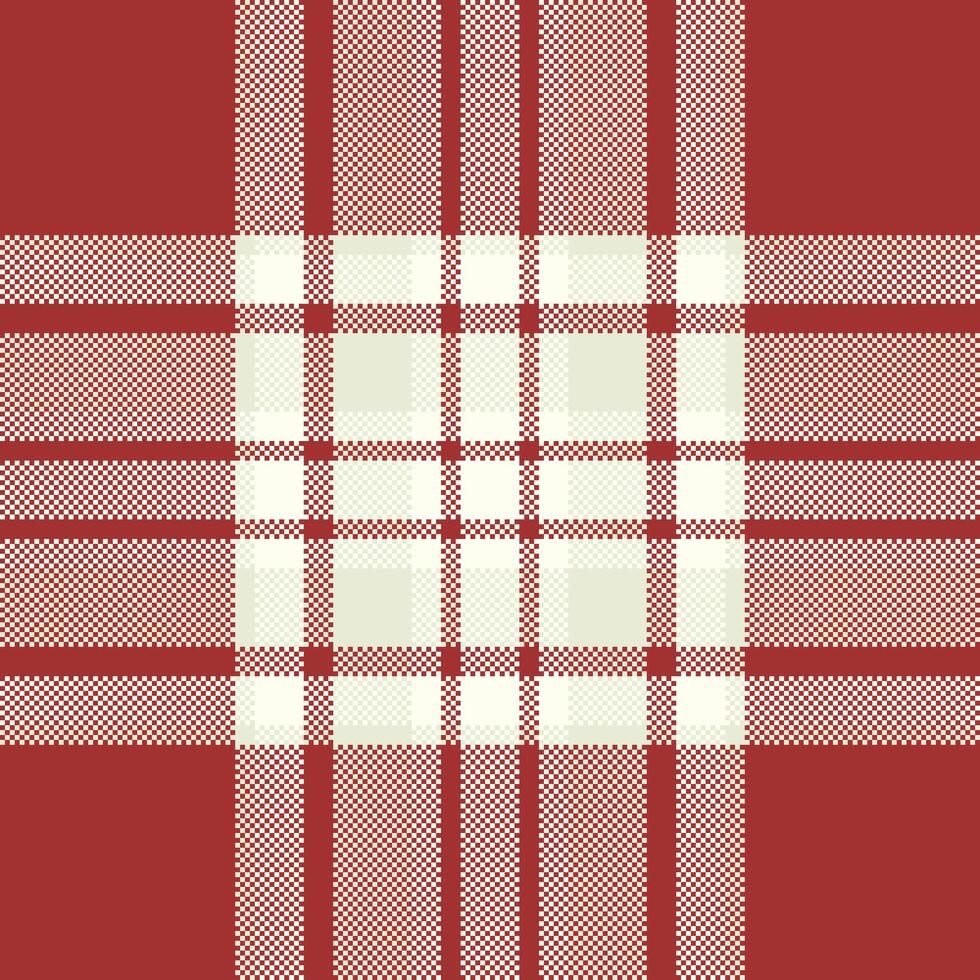 Elegant red and cream plaid pattern. Perfect for textile designs, website backgrounds, or holiday projects. The subtle texture and classic color scheme create a timeless, sophisticated aesthetic. vector
