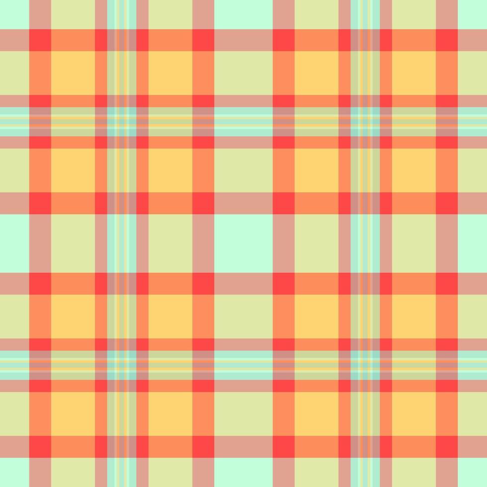 Curtain pattern fabric, repeating seamless textile tartan. Popular check plaid texture background in light and red colors. vector