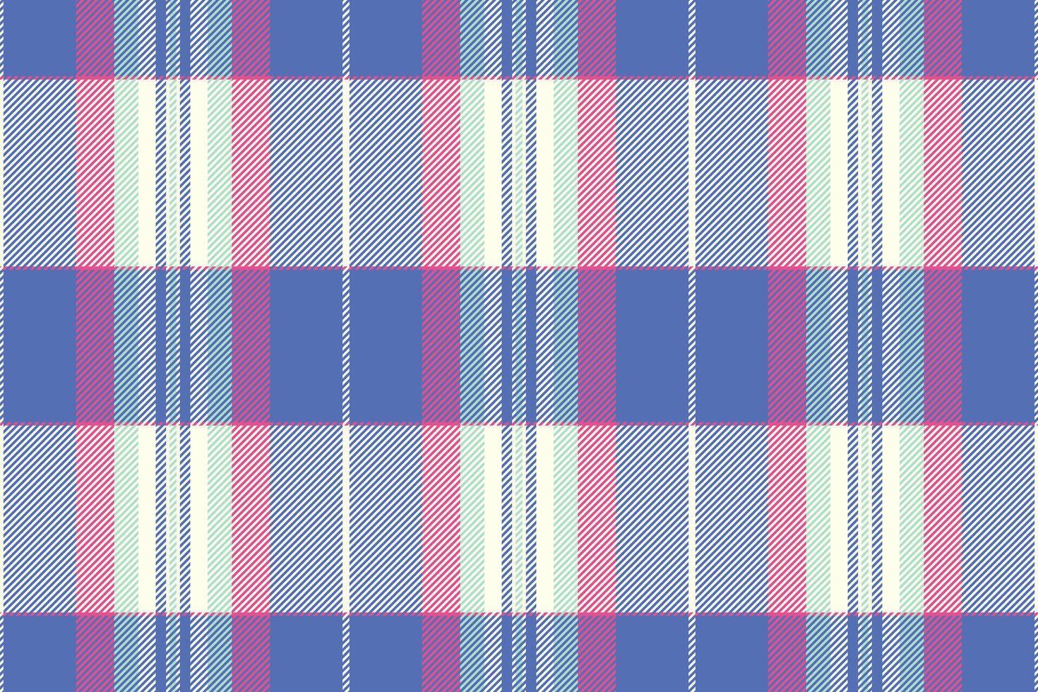 Sparse fabric plaid, border check seamless background. Handmade tartan pattern texture textile in ivory and blue colors. vector