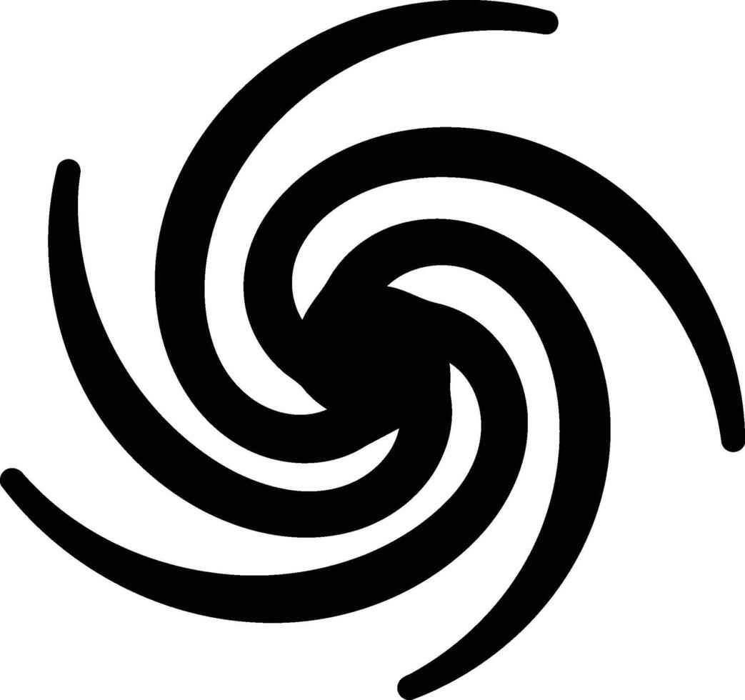 Abstract Black Swirl Design with Curved Lines. vector