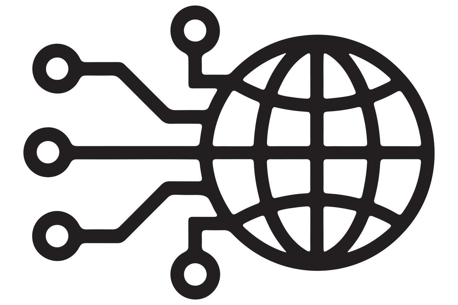 Global digital network connection and technology illustration vector