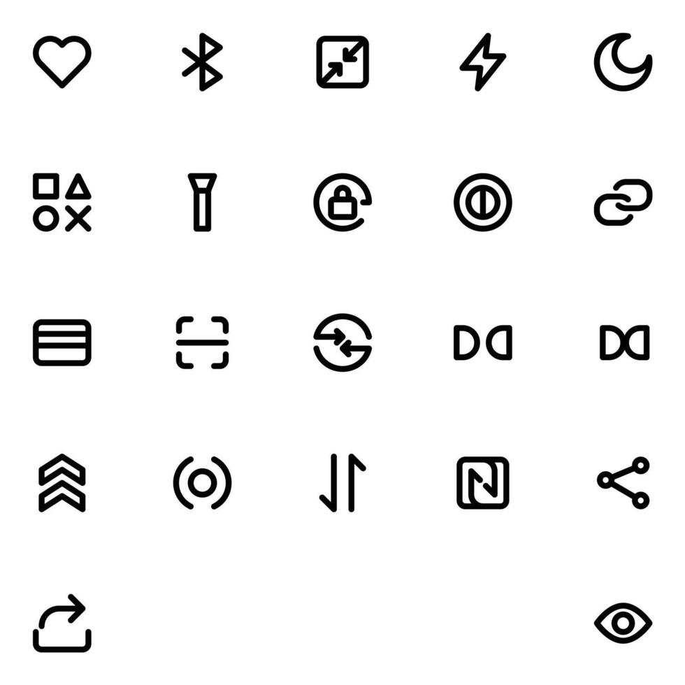 Expanded Line UI Icons Navigation and Actions vector