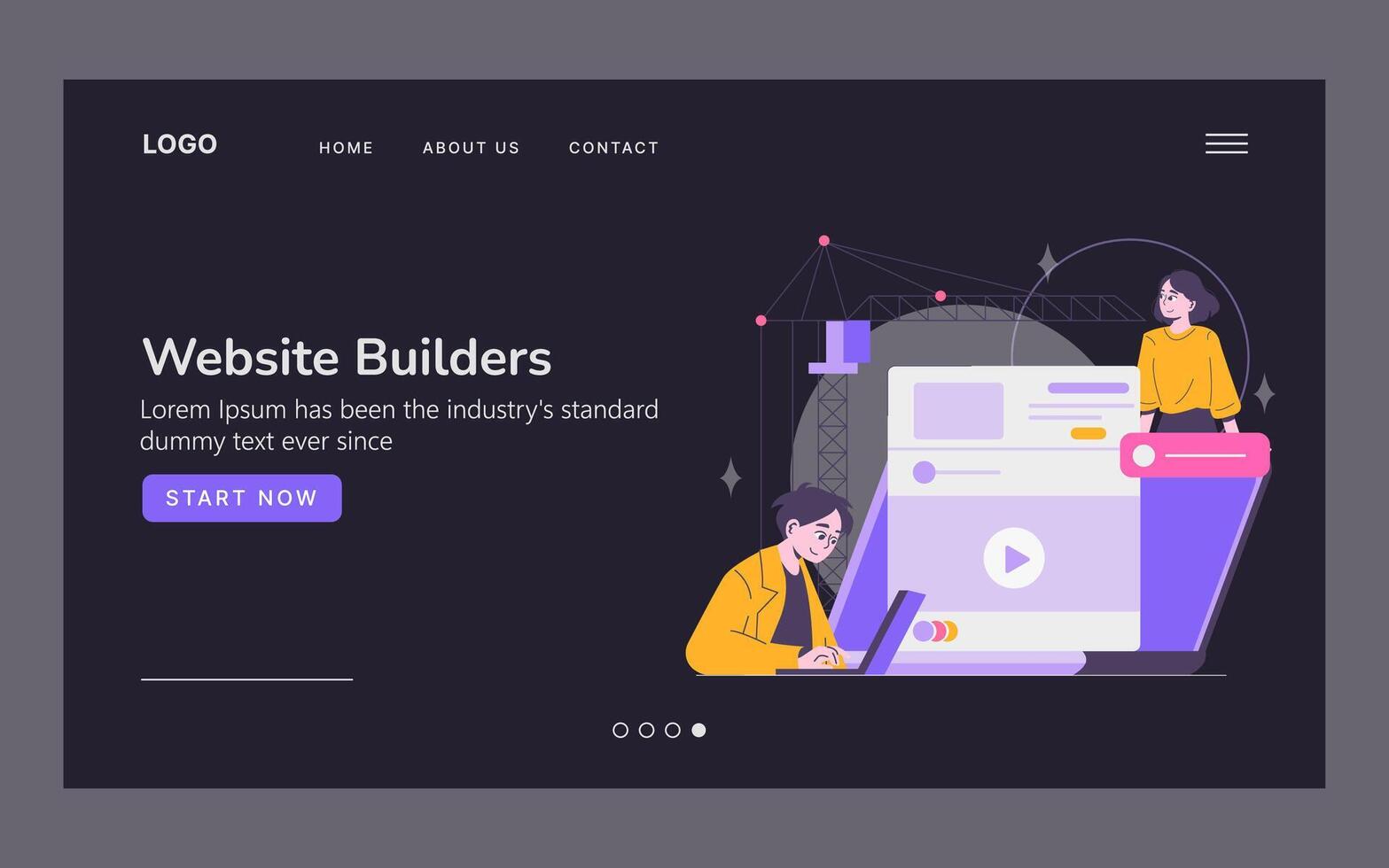 Website builders illustration for easy creation vector