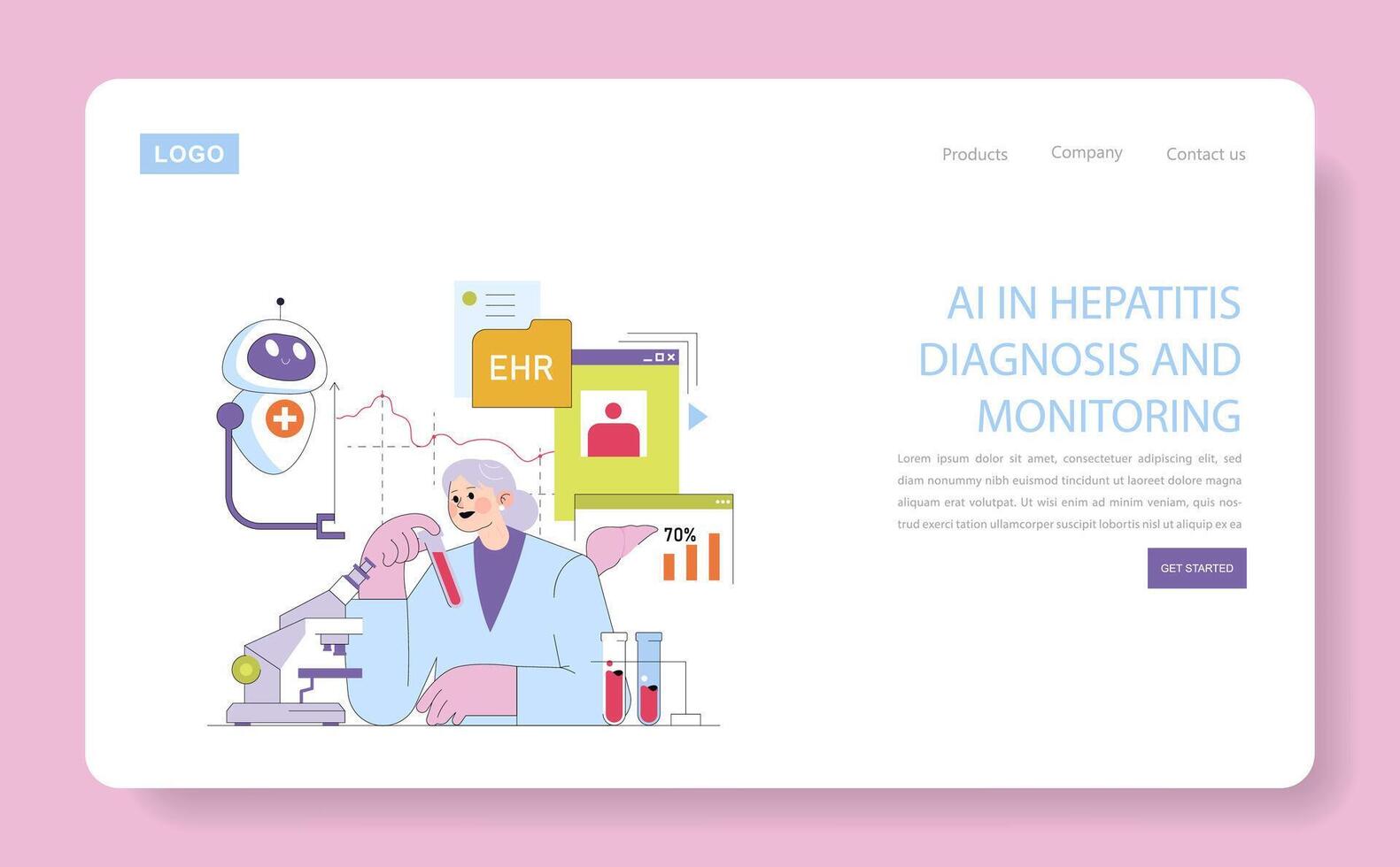 AI in hepatitis diagnosis illustration vector