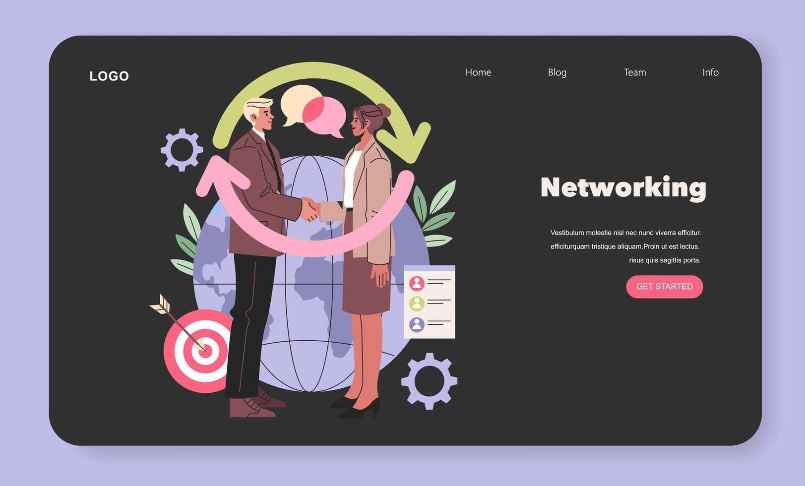 Illustration of business networking vector