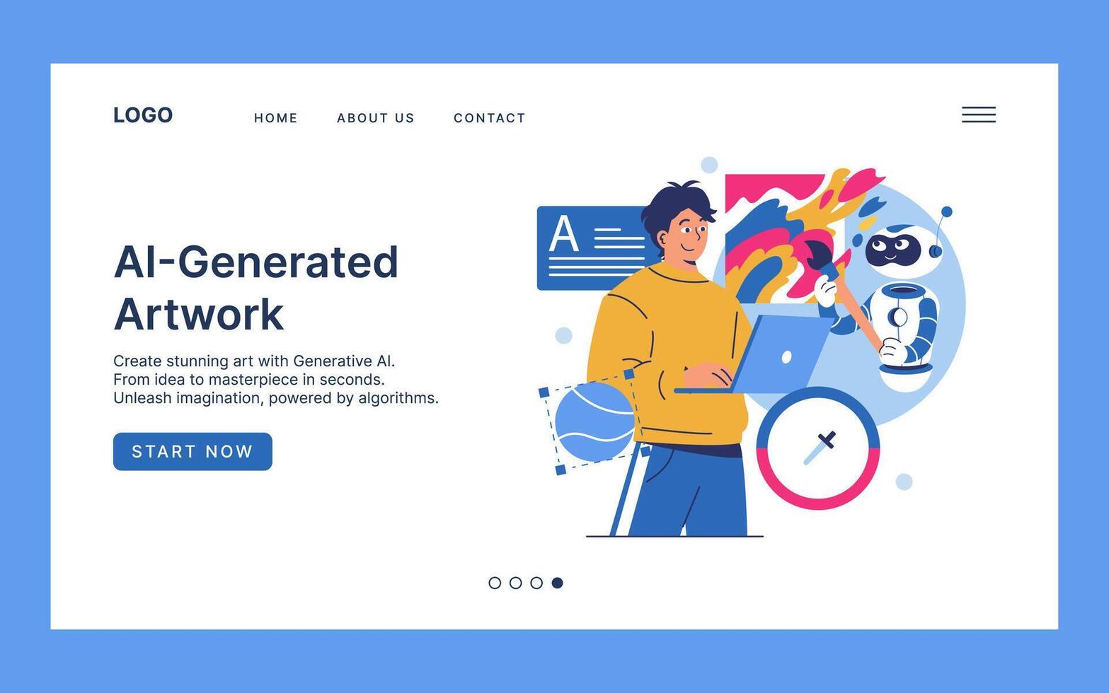 AI-generated artwork creating stunning designs vector