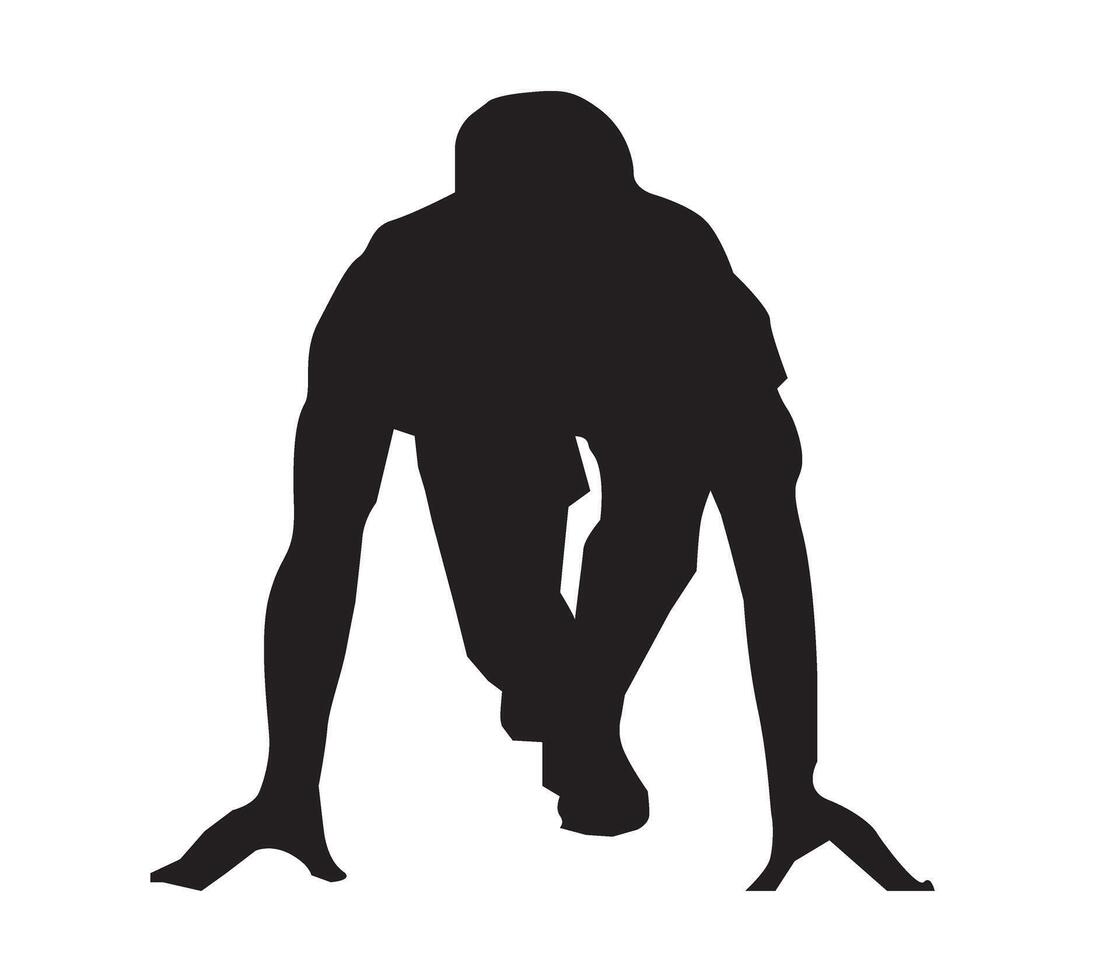 silhouette of a man running on a white background vector