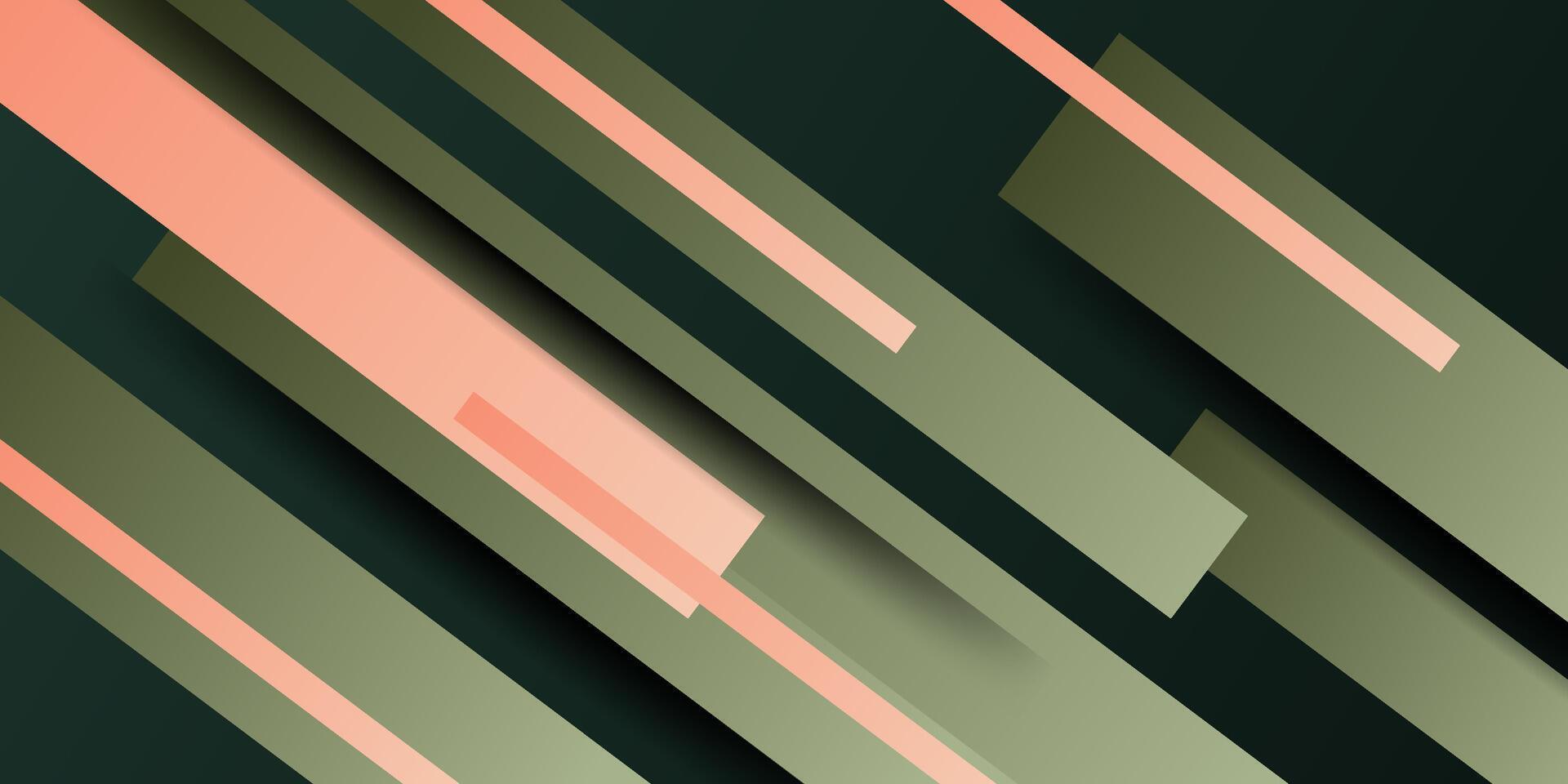 Green and pink abstract background. Simple overlapping rectangular shapes pattern with line element design. EPS10. vector