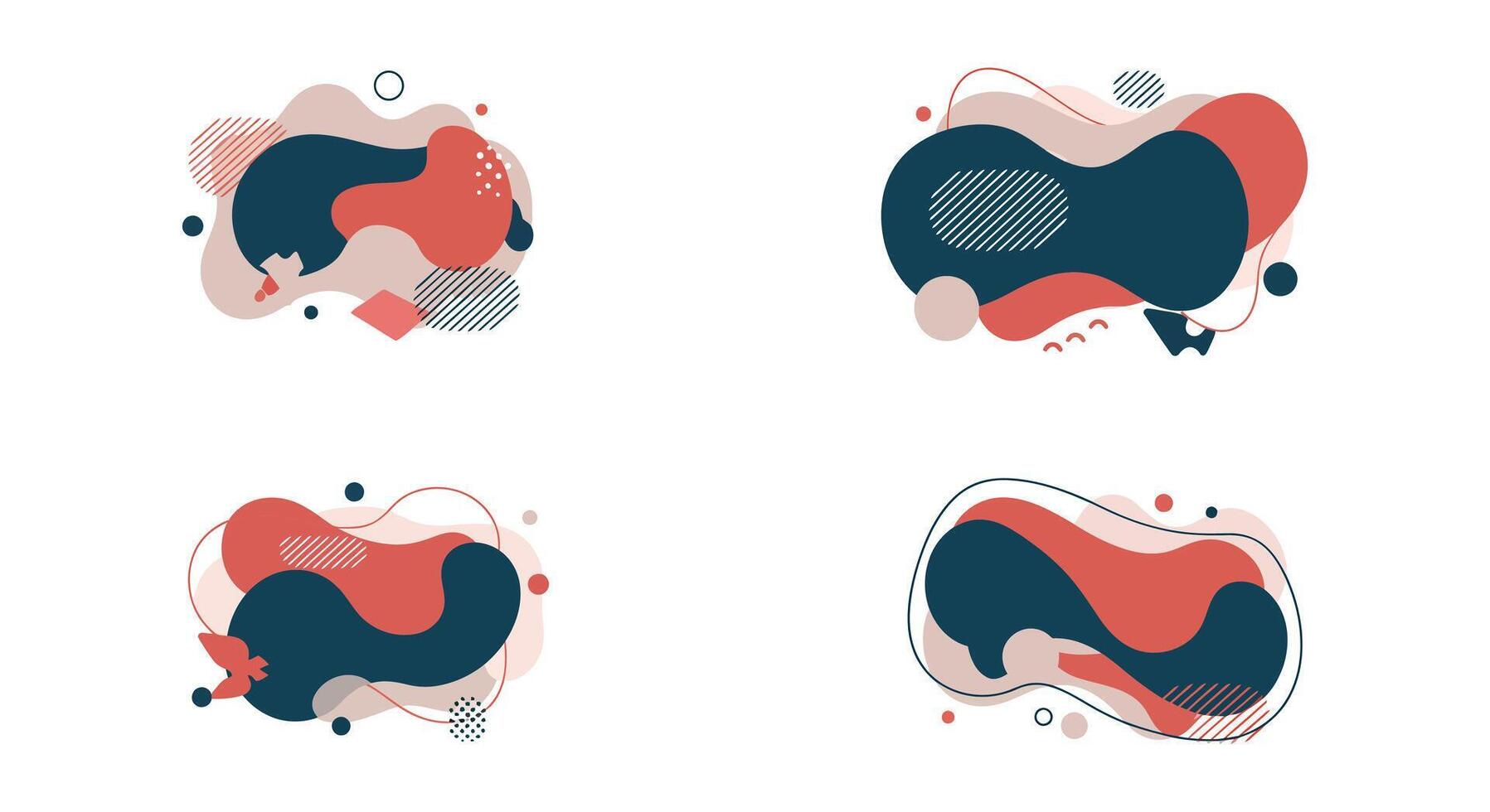 Abstract shapes set of four different shapes vector