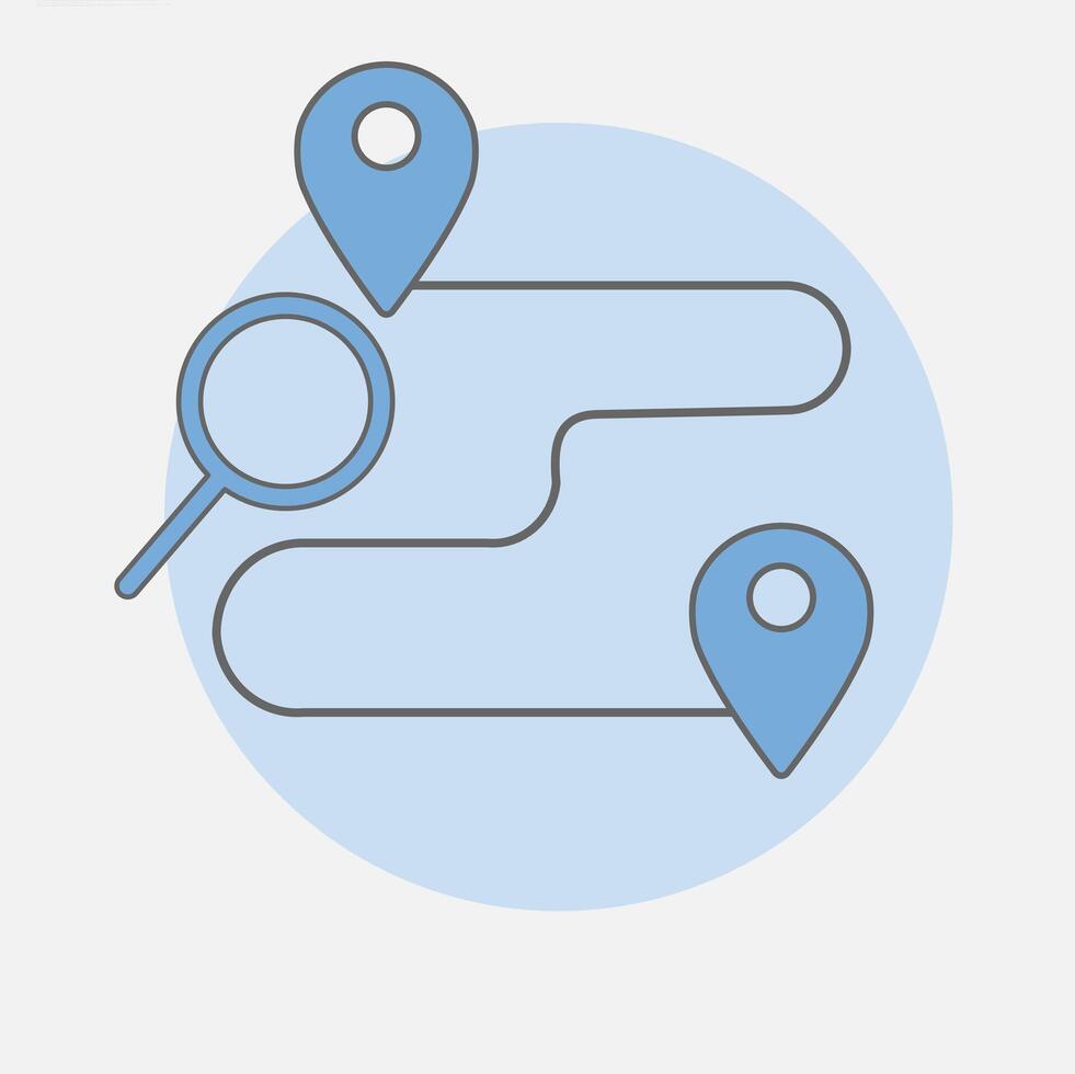 Concept of map application on mobile. for landing page. vector