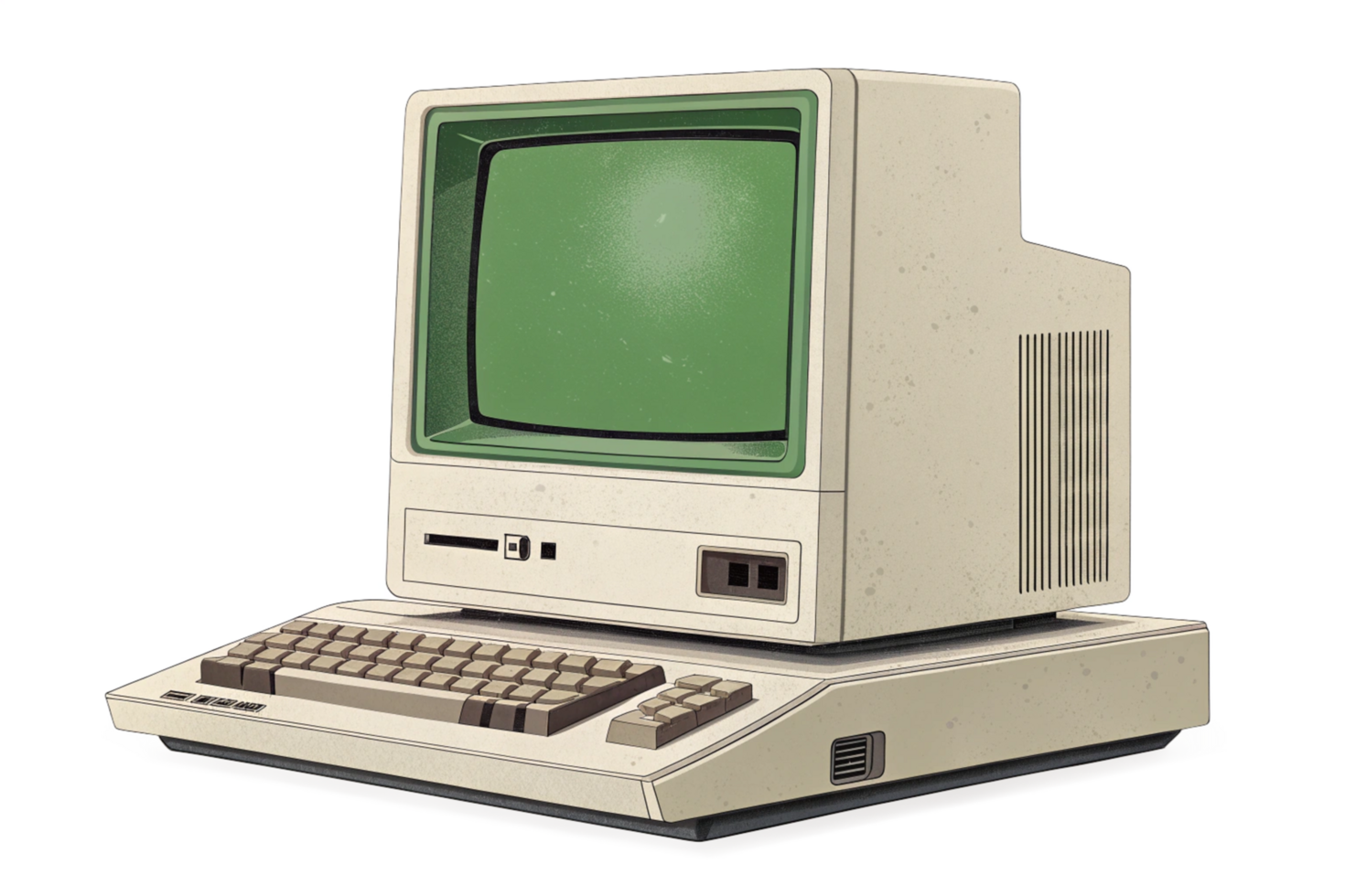 Retro Computing Device with Keyboard png