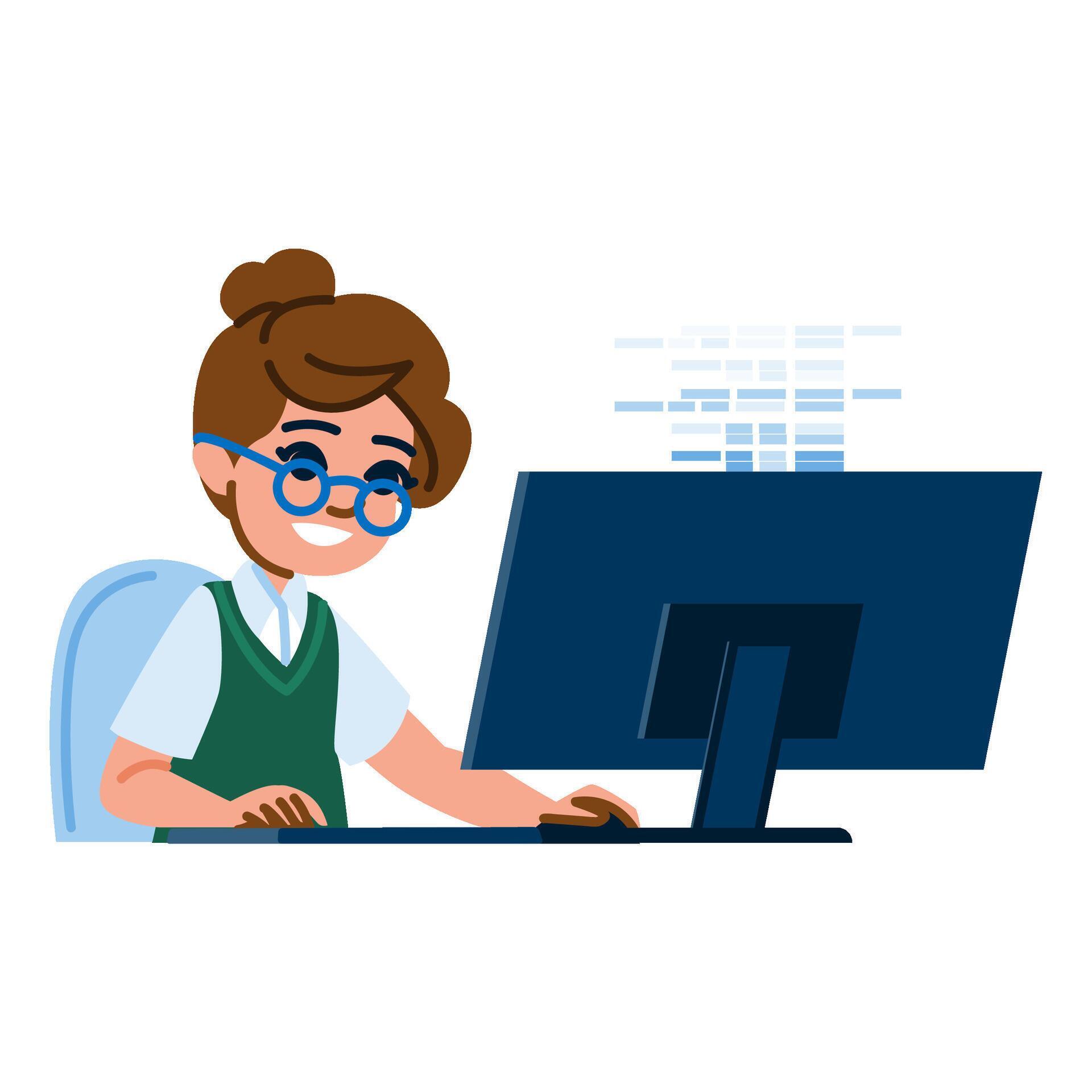 Young programmer writing code on computer, efficient software ...