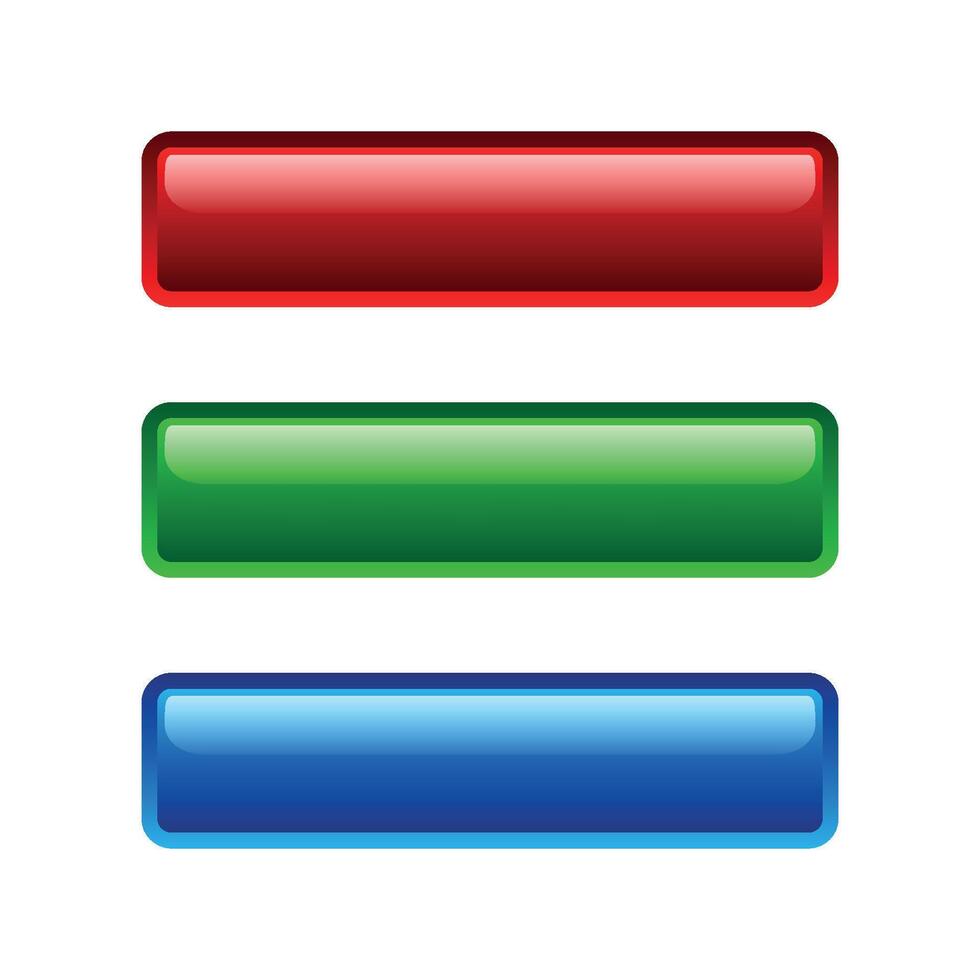 Set Rectangle Blank Button Website Template vector