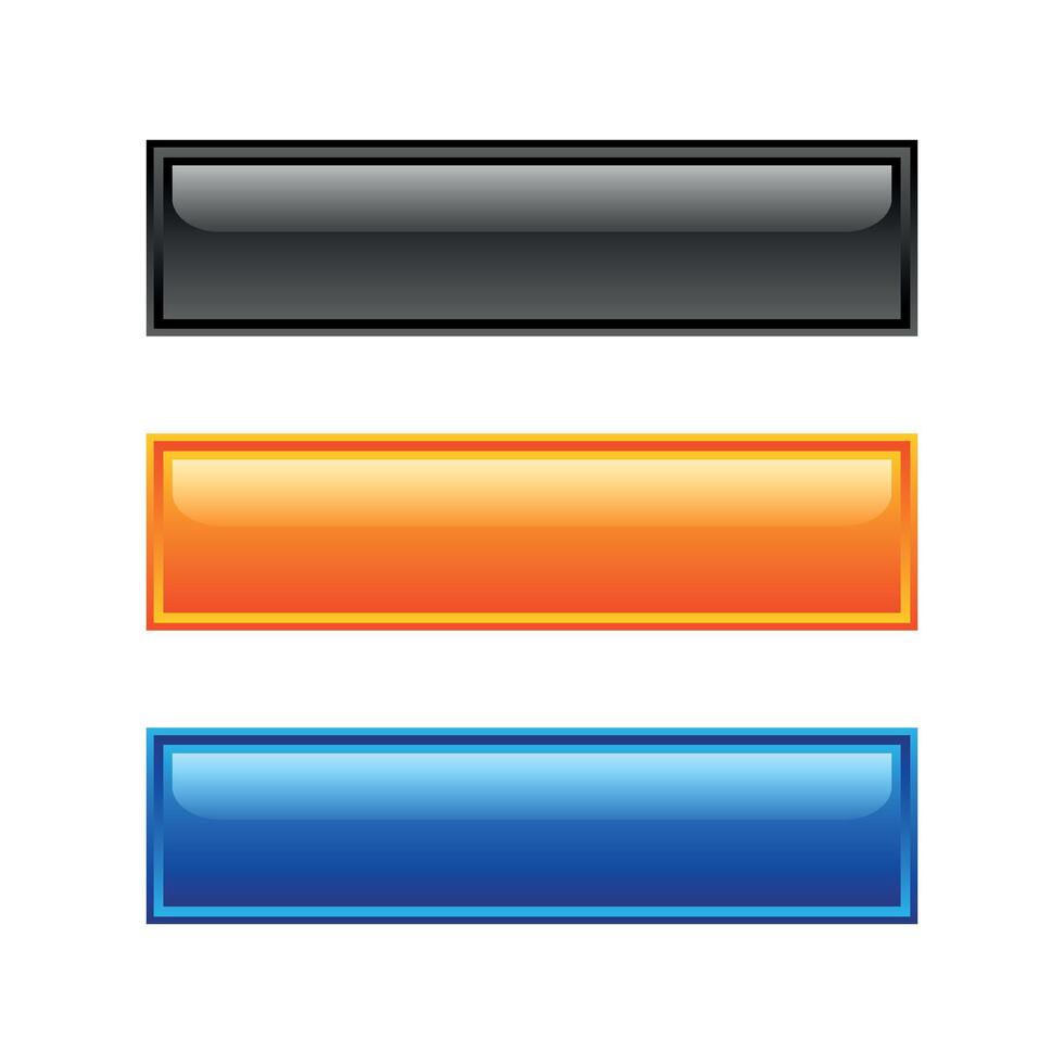 Set Rectangle Blank Button Website Template Illustration Design vector