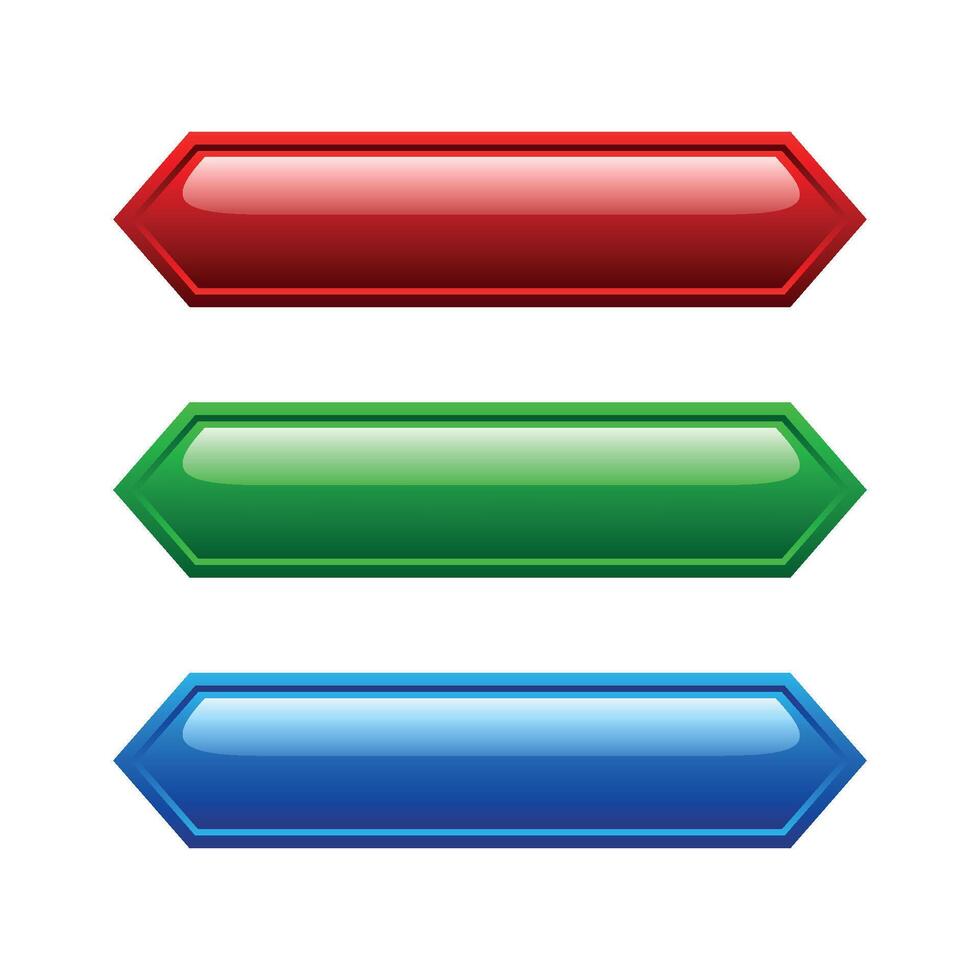 Set Hexagonal Blank Button Website Template vector