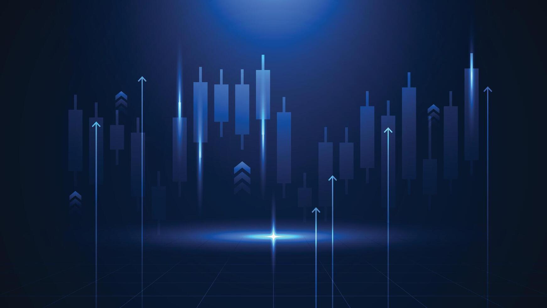 Financial trading chart with upward trends vector