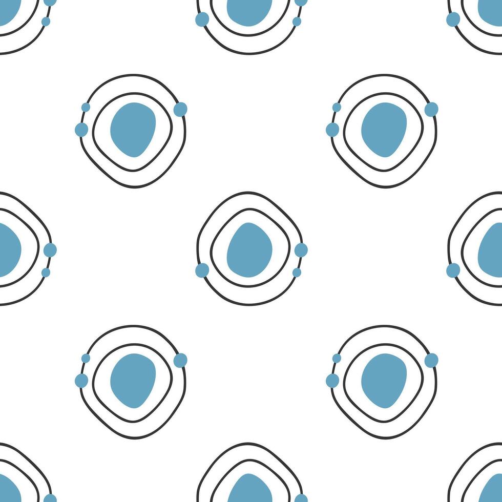 abstract pattern circle doodles, textile background. Gray and blue round elements, on white background. vector