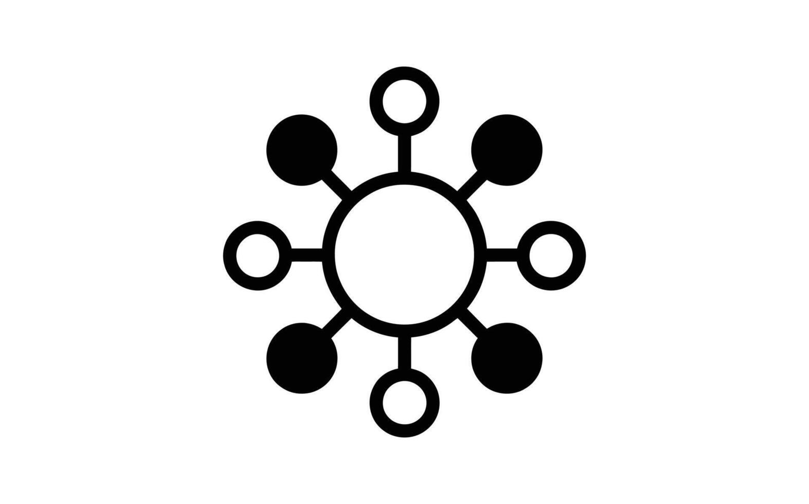 Abstract network symbol with connection points, perfect for data visualization and design vector