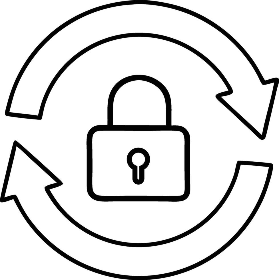 Secure Data Sync Icon, Encrypted Transfer and Cyber Protection Symbol vector