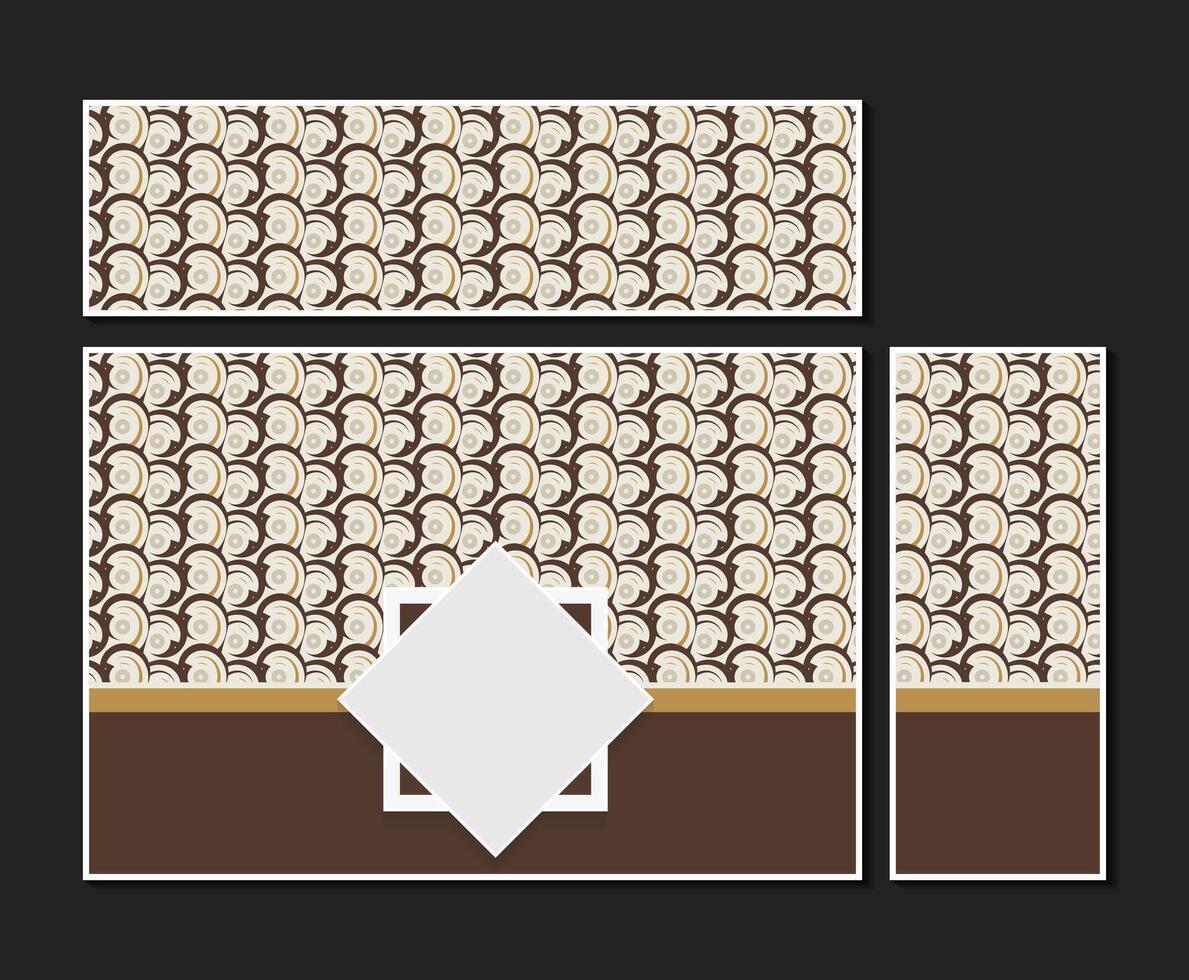 Elegant Decorative Circle Scale Pattern Packaging Box Layout Template Design vector