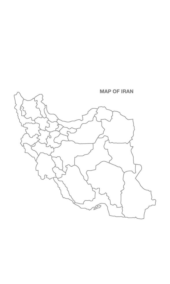 White background of iran map with line art design vector