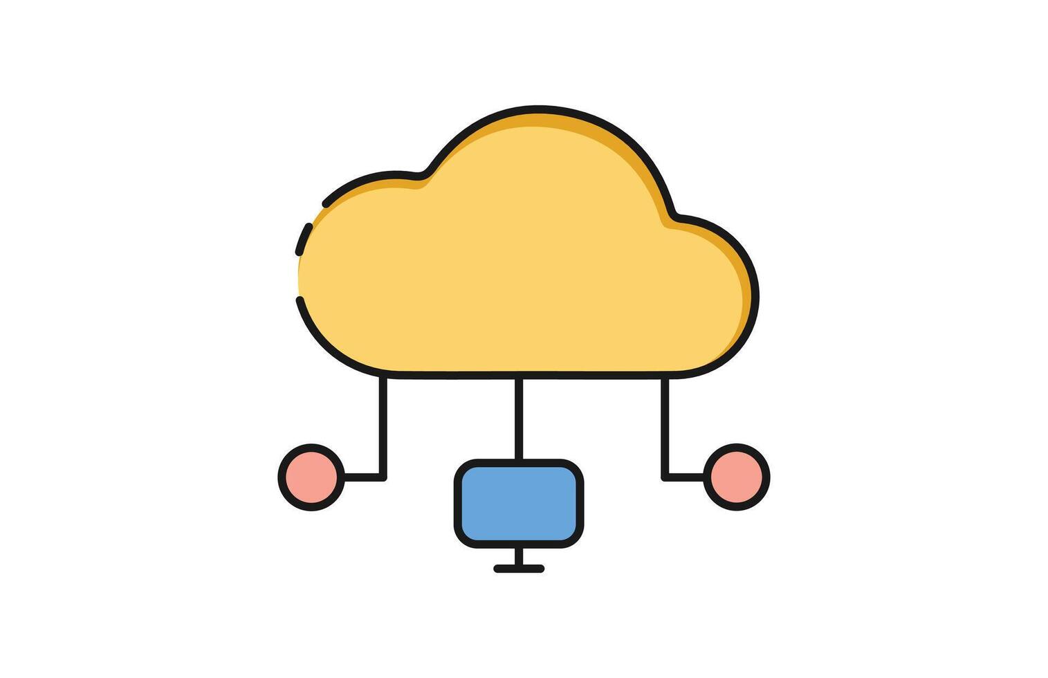 Cloud Computing Server Icon for web and mobile apps design on white vector