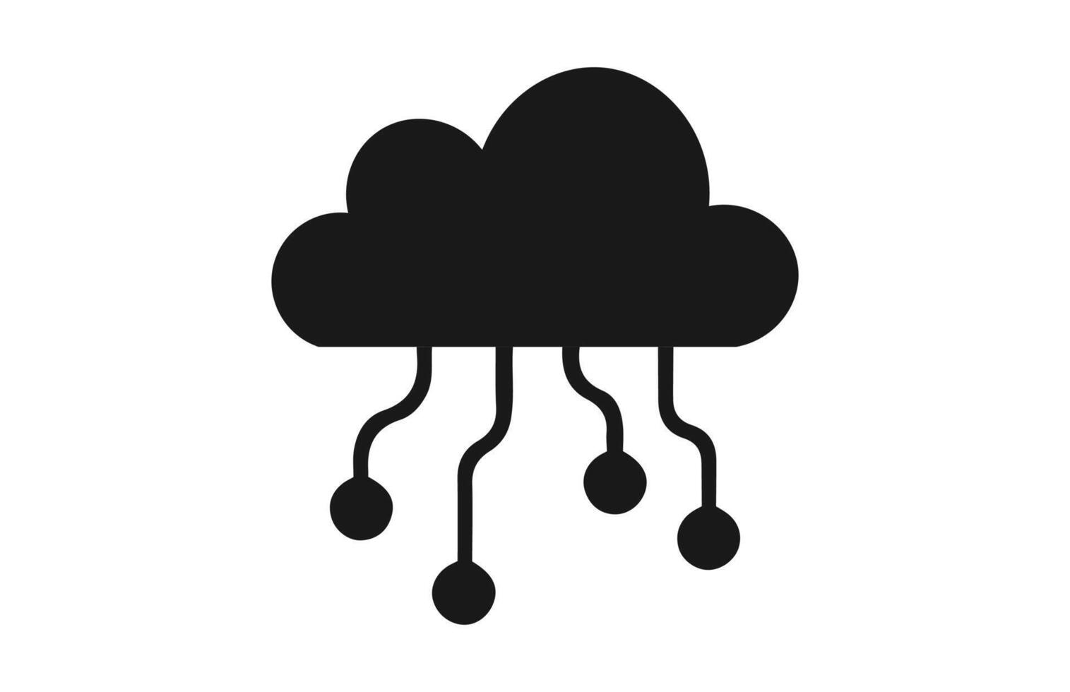 Cloud Computing Solid Black Icon for web and mobile apps design . vector