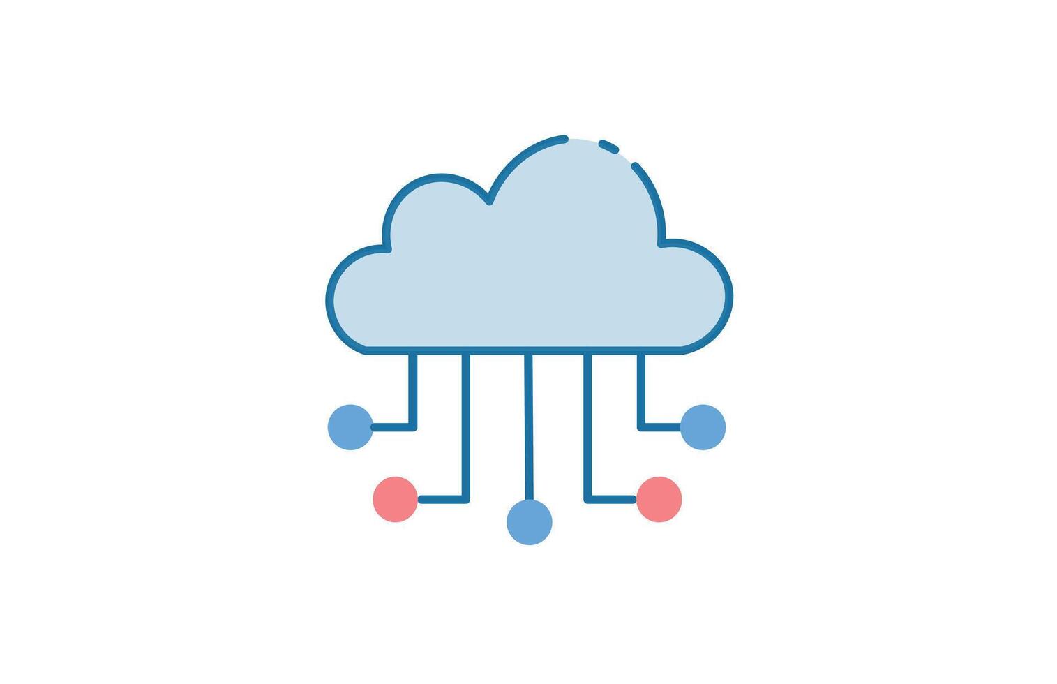 Cloud Computing Simple Blue Icon for web and mobile apps design vector
