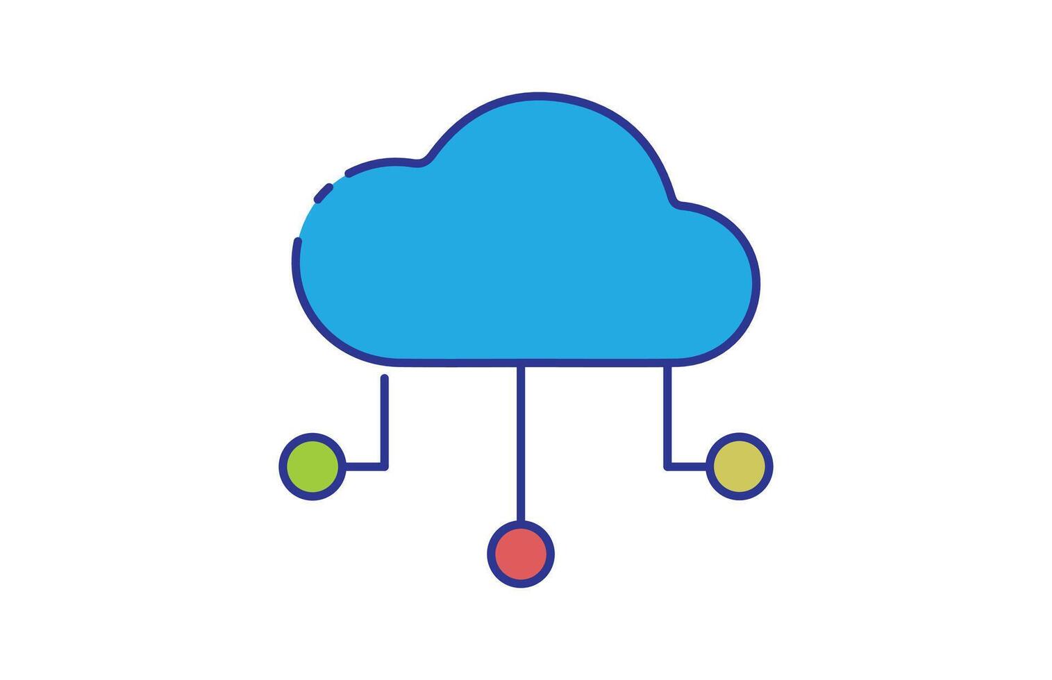 Cloud Computing Simple Blue Icon for web and mobile apps design . vector