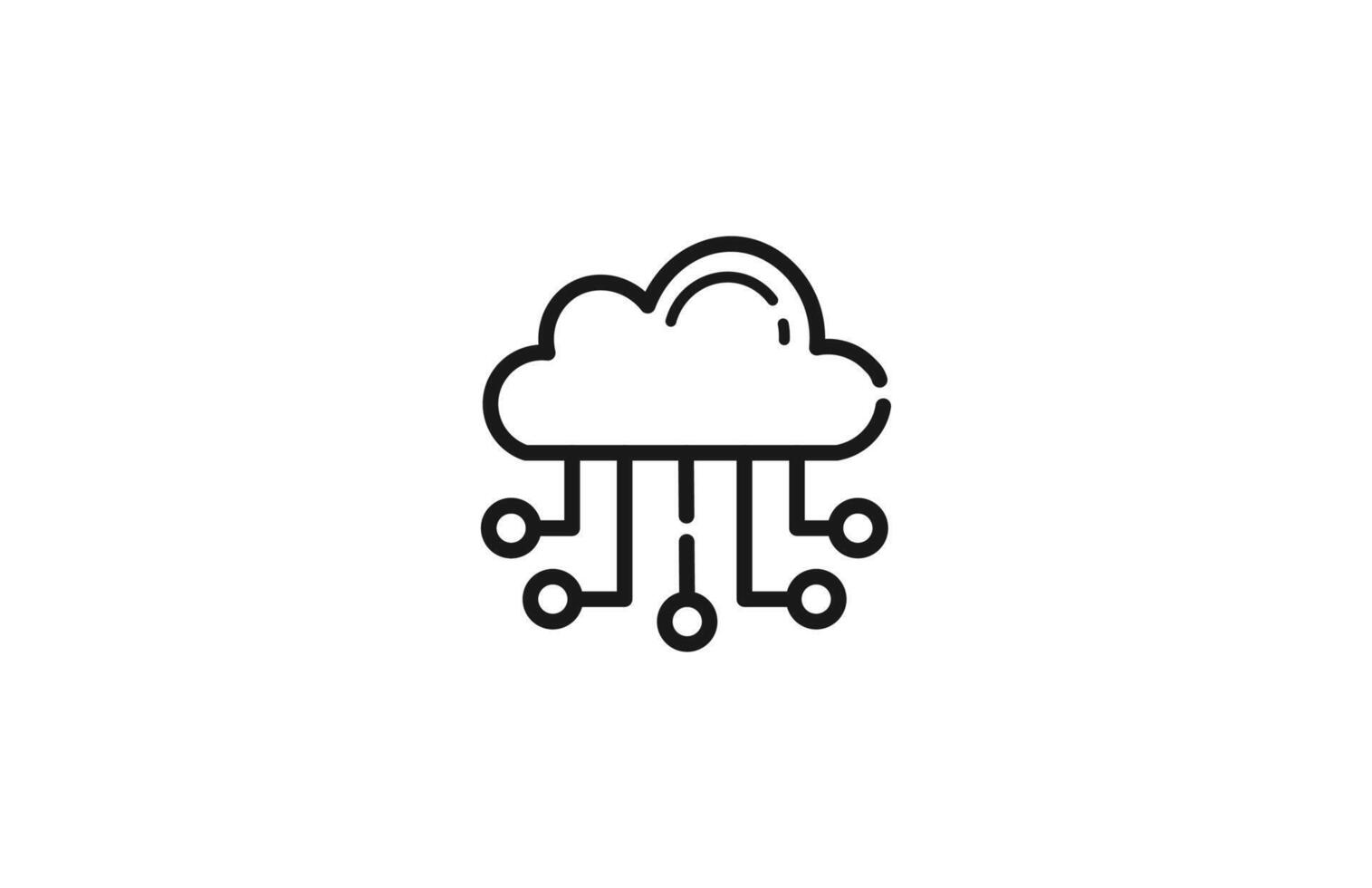 Cloud Computing Outline Icon for web and mobile apps design vector