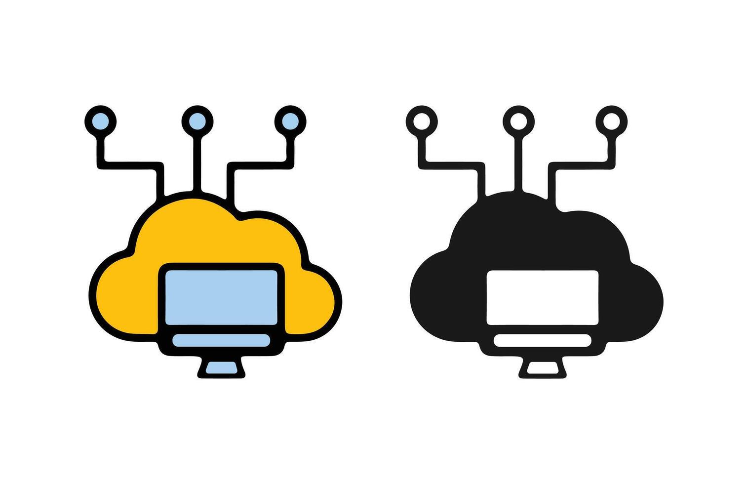 Cloud Computing Server Icon for web and mobile apps. vector
