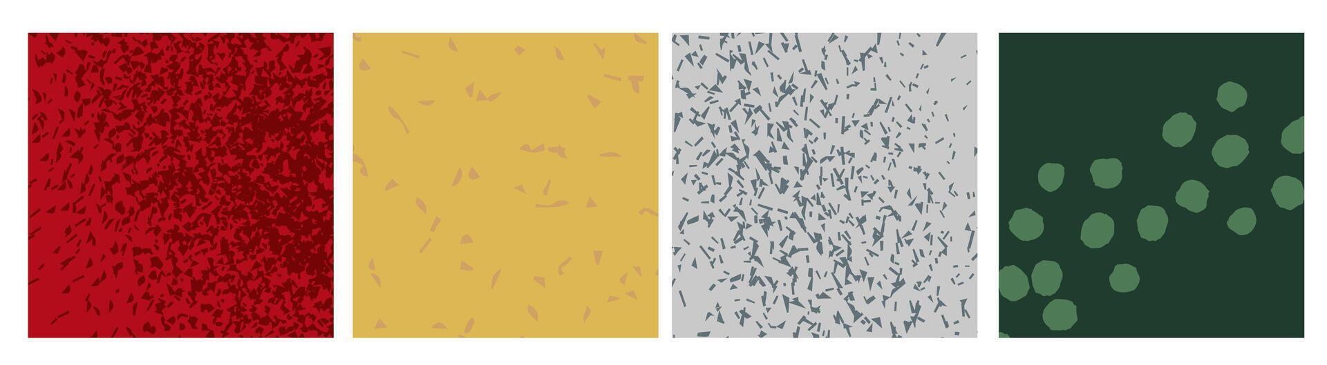 Abstract composition of four rectangular templates with different backgrounds and patterns.The whole image looks minimalistic and modern vector