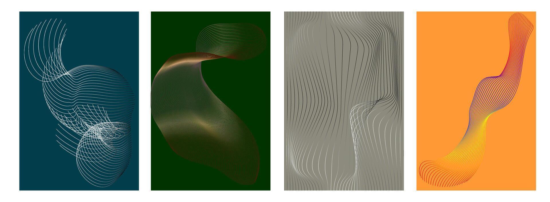 A set of four beautiful abstract backgrounds that can be used for printing, creating posters, or adding to websites.illustrations with unique and attractive backgrounds vector