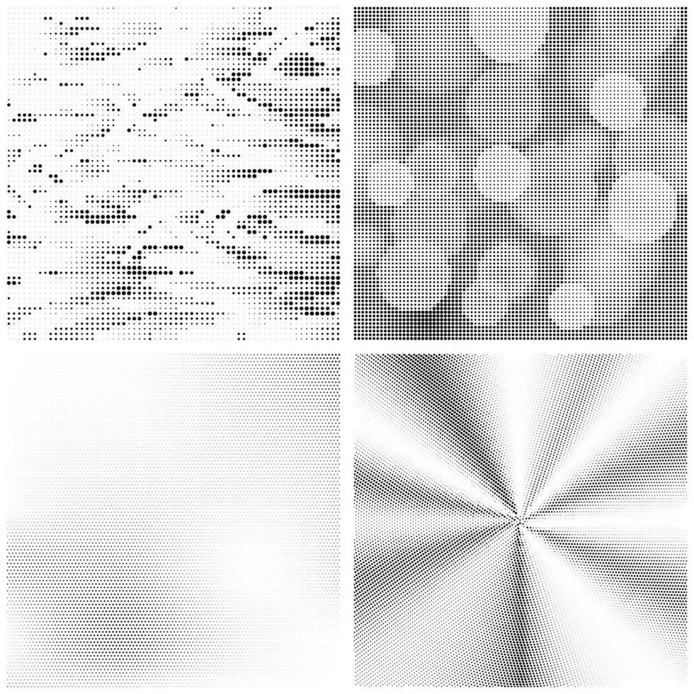 Halftone Pattern. Set of Dot. Dotted Texture on White Background. Overlay Grunge Template. Distress Linear Design. Fade Monochrome Points. Pop Art Backdrop. vector