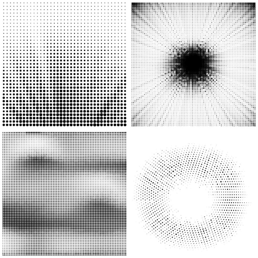 Halftone Pattern. Set of Dots. Dotted Texture on White Background. Overlay Grunge Template. Wave Distress Linear Design. vector
