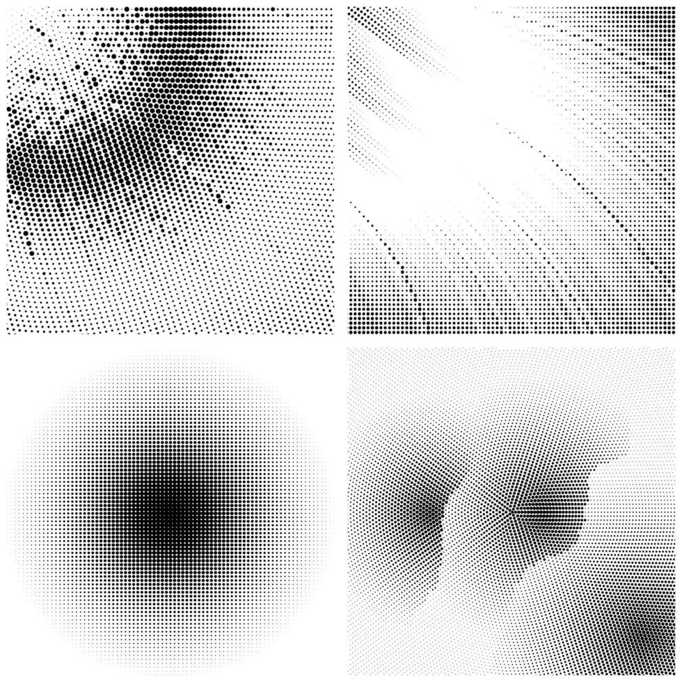 Halftone Pattern. Set of Dots. Dotted Texture on White Background. Overlay Grunge Template. Distress Linear Design. Fade Monochrome Points. Overlay Pop Art Backdrop. vector