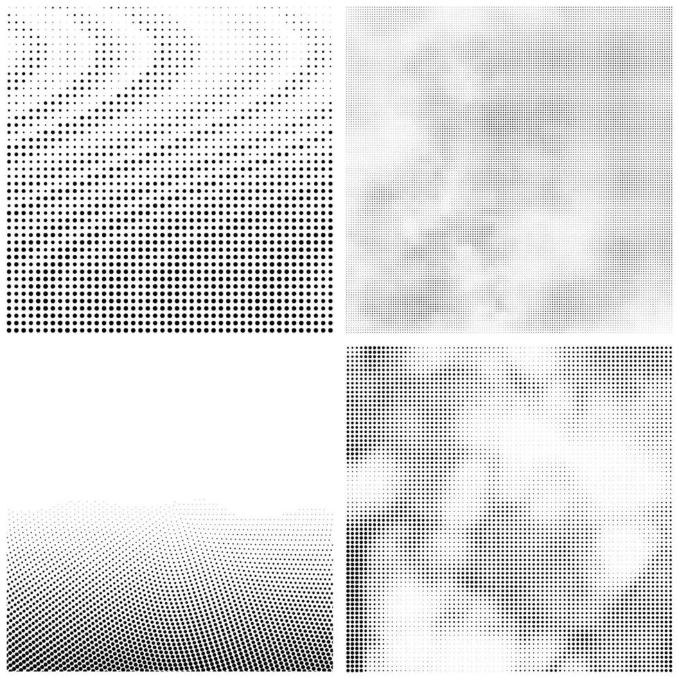 Halftone Pattern. Set of Dots. Dotted Texture on White Background. Overlay Grunge Template. Distress Linear Design. Fade Monochrome Points. Pop Art Backdrop Texture. vector