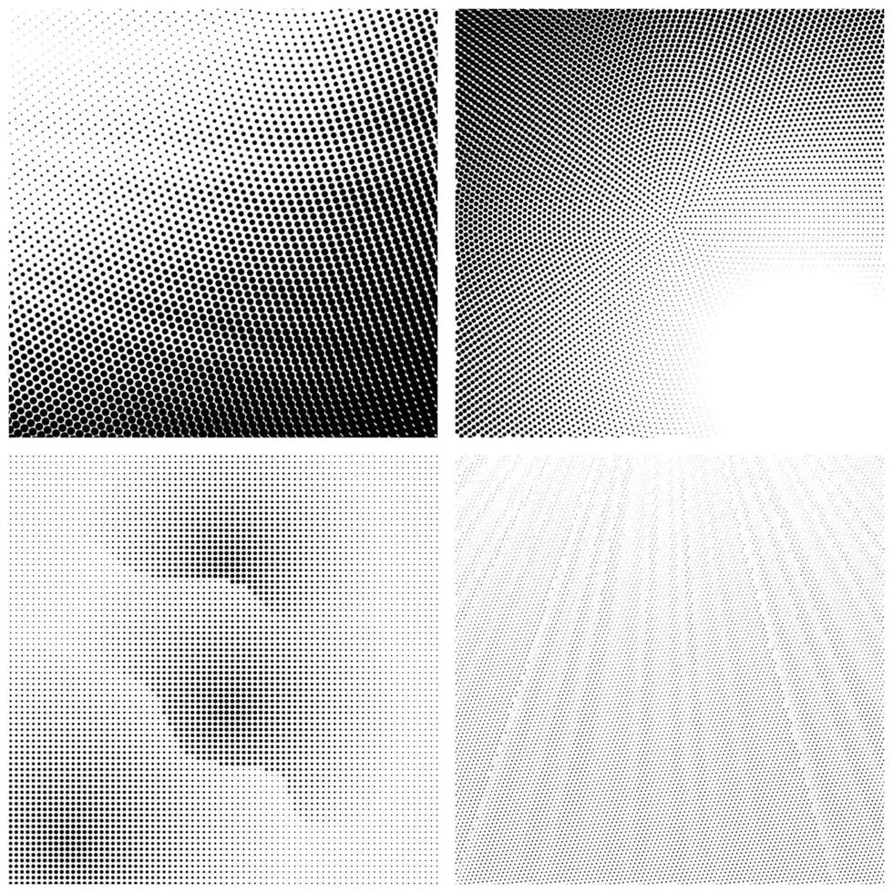 Halftone Distress Pattern. Set of Dots. Dotted Texture on White Background. Overlay Grunge Template. Distress Linear Design. Fade Monochrome Points. Pop Art Backdrop. vector